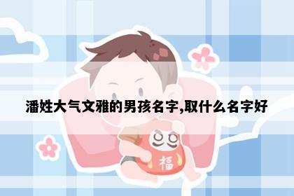 潘姓大气文雅的男孩名字,取什么名字好